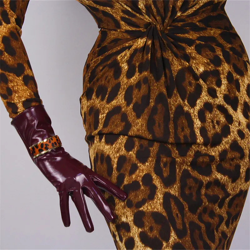 

Короткие перчатки из лакированной кожи, 28 см, теплые, средние и длинные, из искусственной кожи, ярко-черные, зеркальные, ярко-бордовые, с подк...