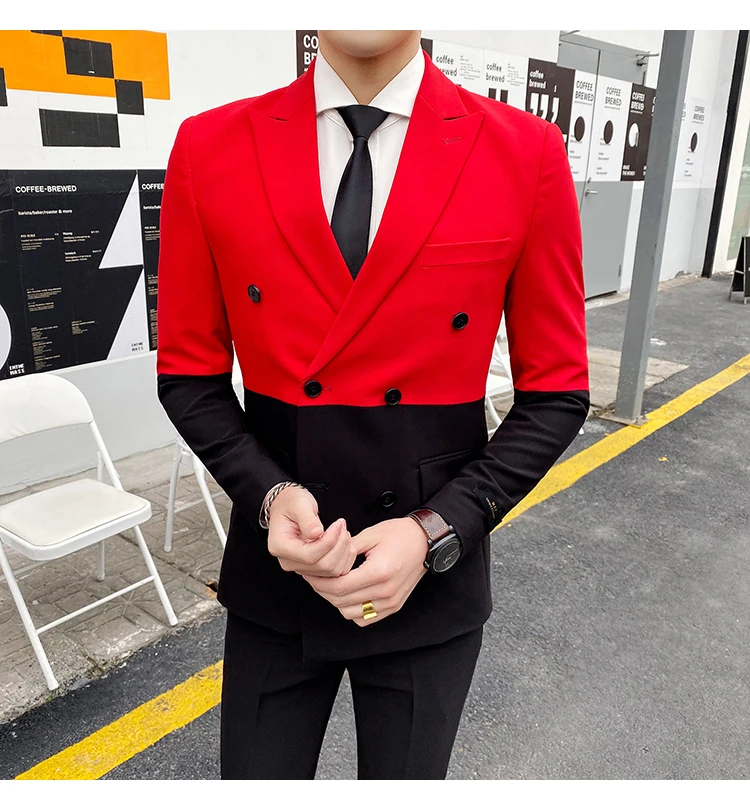 Traje Novio, мужские вечерние костюмы контрастных цветов, мужские костюмы для сцены, приталенные костюмы, брюки для выпускного, двубортный костюм, мужской костюм