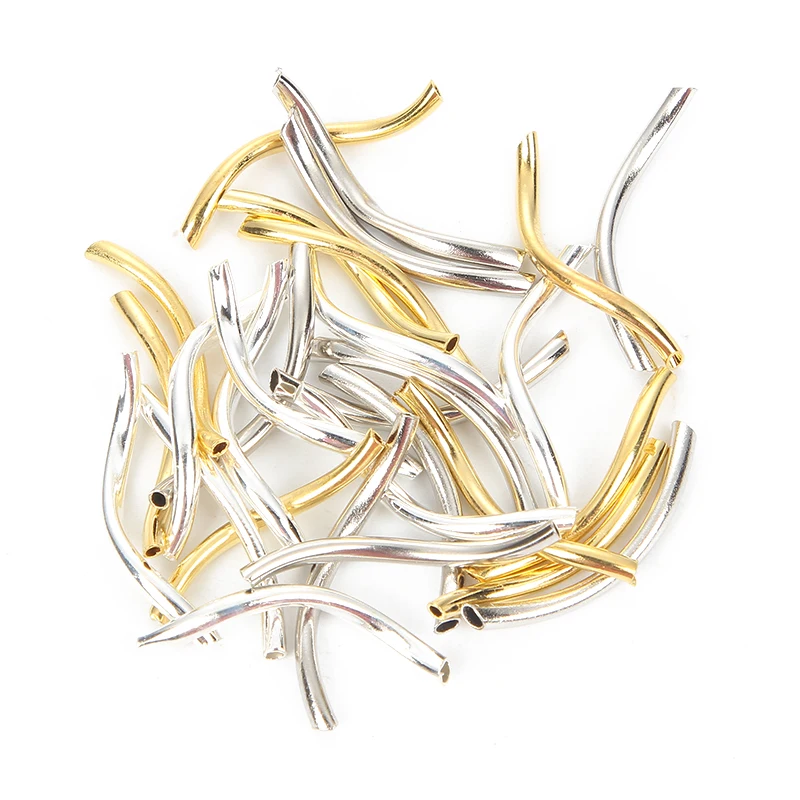 Металлические бусины S для изогнутая прокладка трубки коннектор ювелирных