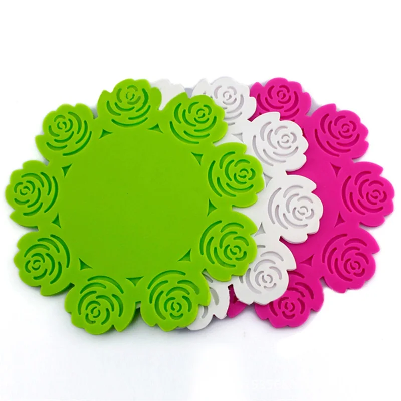 Силиконовая Круглая Цветочная кухонная обеденная декорация стола