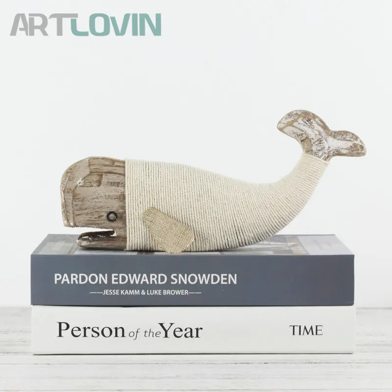 Счастливая морская рыба винтажные деревянные фигурки для домашнего декора