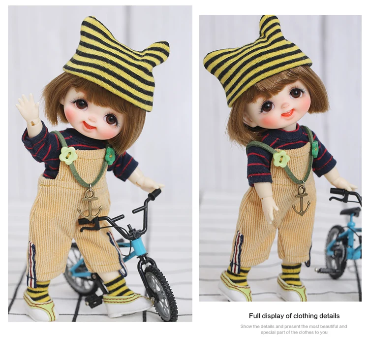 BJD одежда 1/8 милое мини платье или костюм для лати желтое Lumi Haru Sunny Body Doll Одежда Аксессуары OUENEIFS