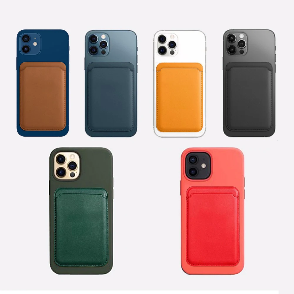 Кожаный кошелек с отделением для карт магнитный чехол iPhone 13 12 Mini Pro Max Mag