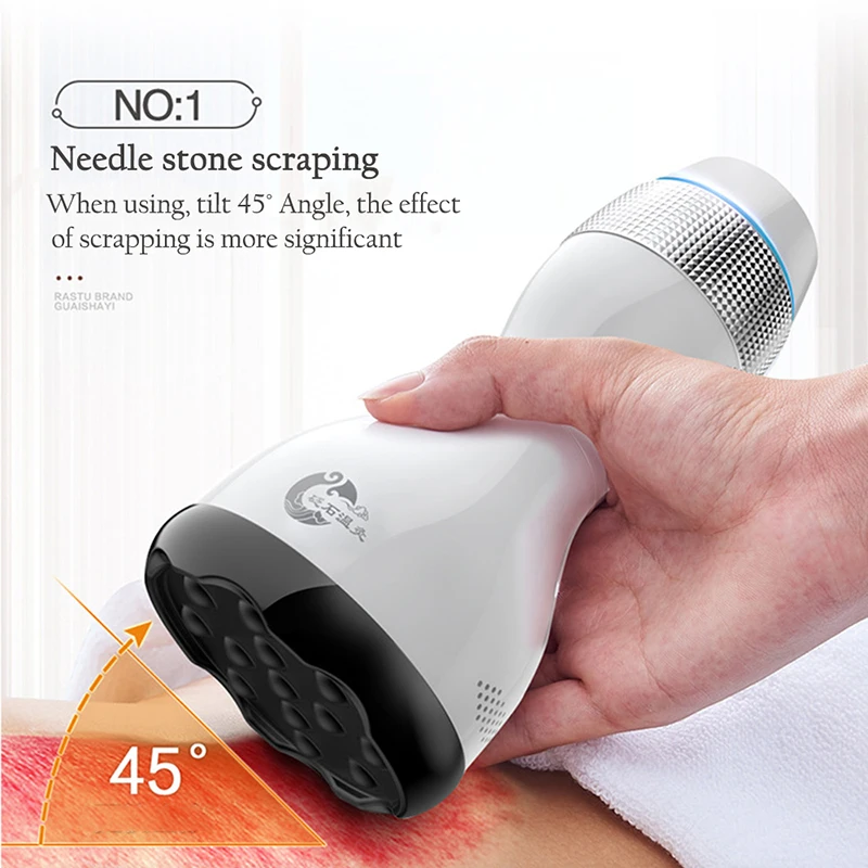 Electric Nature Stone Heating Meridian Massage Gua Sha Scraping Therapy Machine Body Detoxification Pain Relief Massager