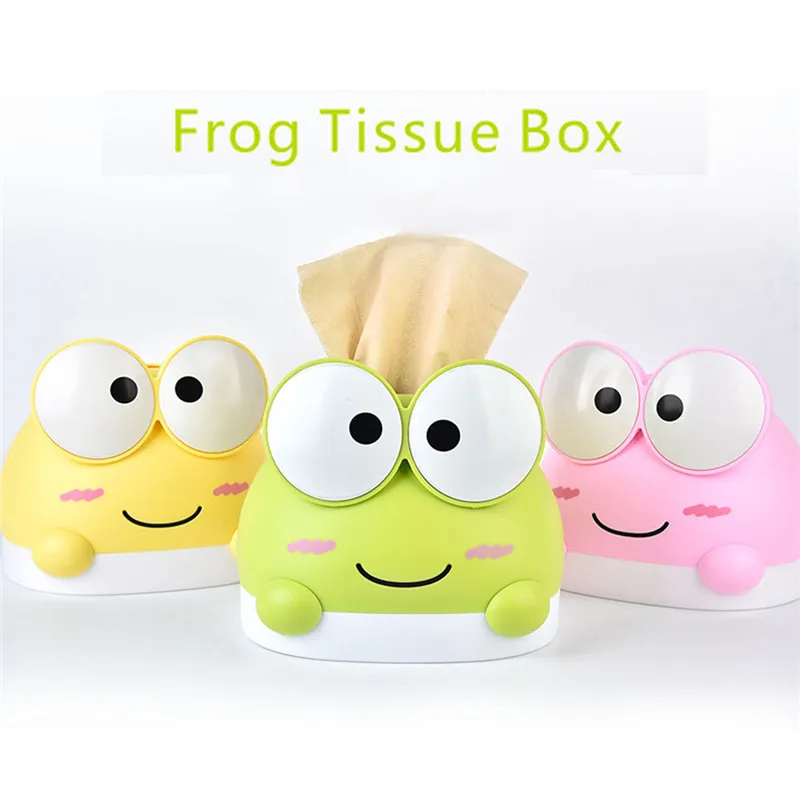 Пластиковый милый маленький зеленый желтый розовый Лягушка Коробка для