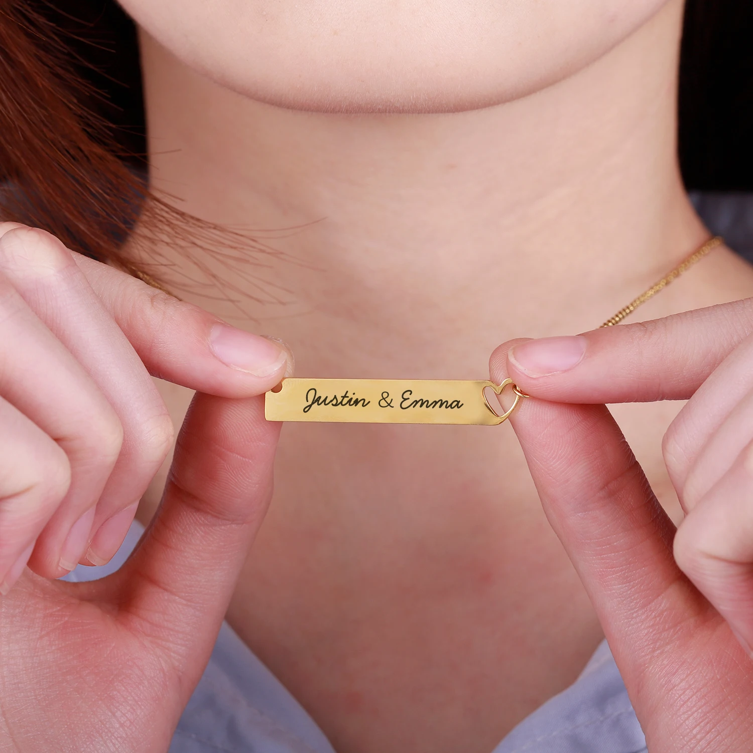 MYDIY нержавеющая сталь пользовательское имя бар выгравировать кулон ожерелье 3