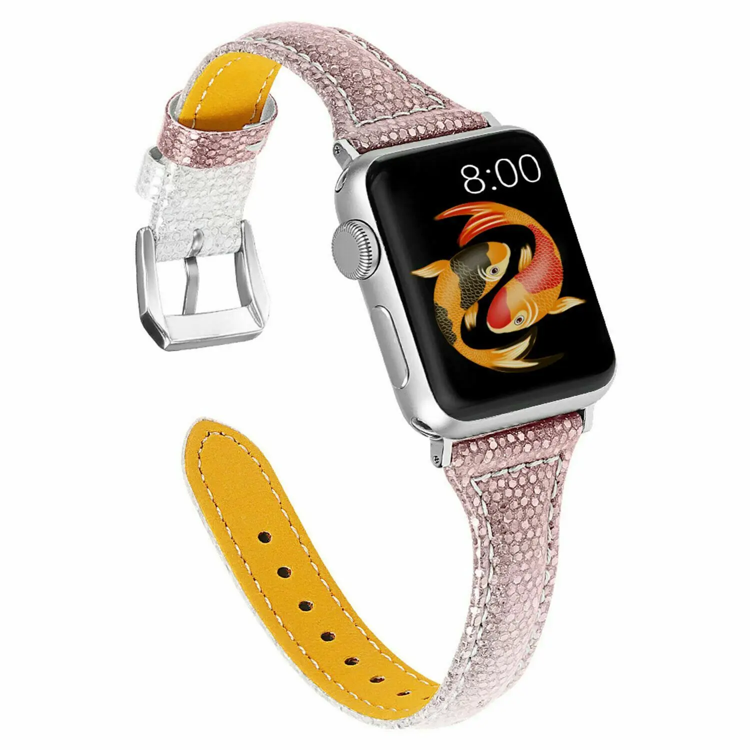 Цветной кожаный ремешок для iWatch Series 5 4 3 2 1 Apple Watch 44 мм 42 40 38 часов Модный Блестящий