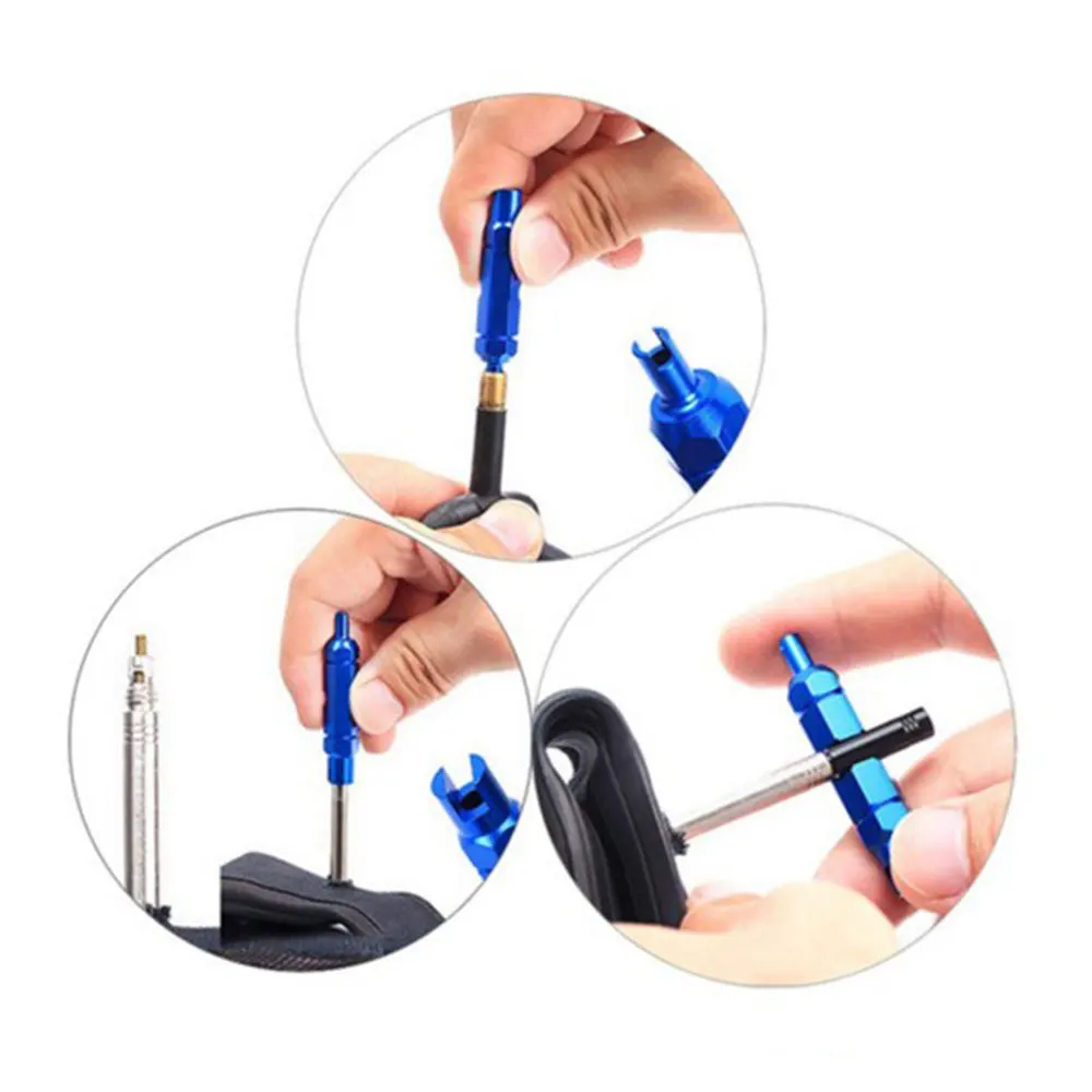 

Aluminum Alloy Double-head Bicycle Wrench Valve Core Disassembly Tool Multifunction Valve Core Removal Tool Wrench Disassembly