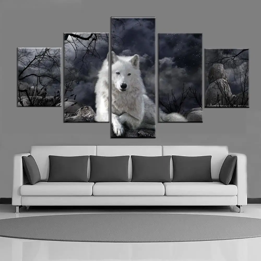 Картина маслом с изображением животных волков модная картина для украшения дома