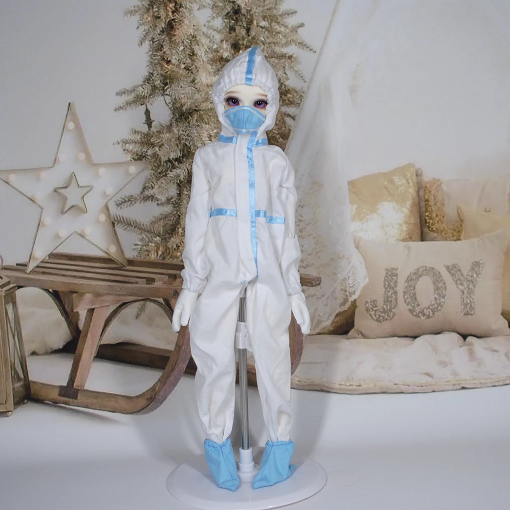 

1/4 Fashion Dolls Cloth Protective Hooded Suit Overalls Work Gowns and Accessories for Female/Male Dolls
