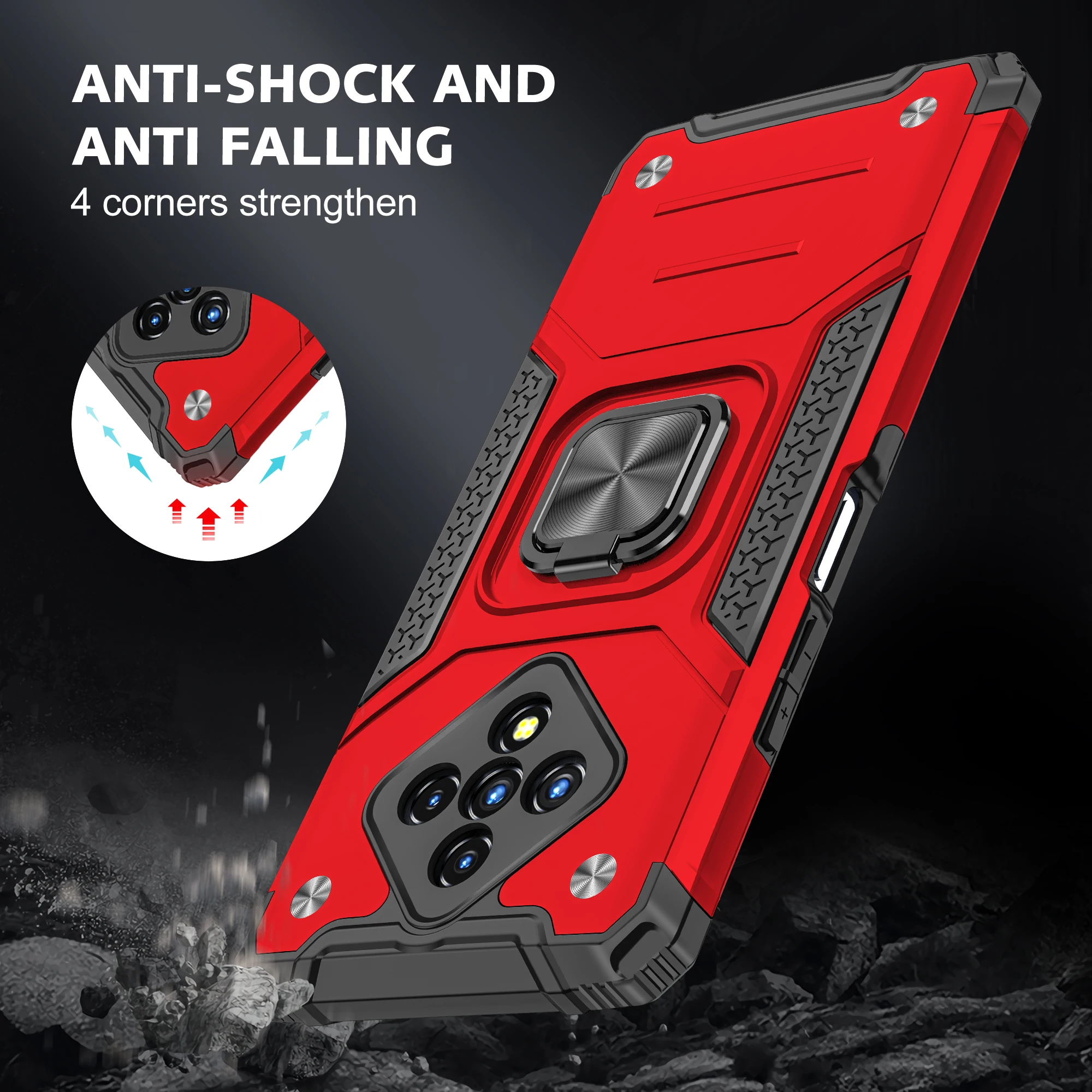 hybrid armor shockproof case for infinix hot 10 play hot 9 play zero 8 note 7 lite smart 4 ring kickstand tpu phone cover fundas free global shipping