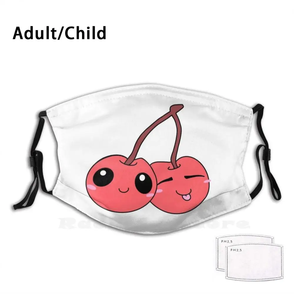 

Кавайные вишни для взрослых и детей, противопылевая маска с фильтром «сделай сам», вишневые вишни, кавайные вишни, милые красные красочные жевательные очаровательные мамазанды