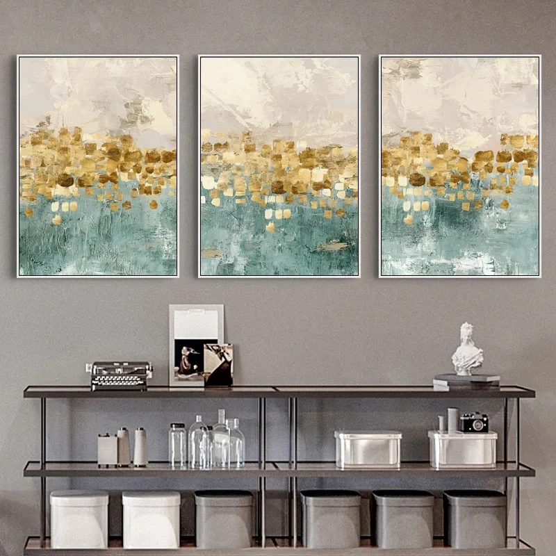 Золотые абстрактные настенные художественные принты Постер биткоинов