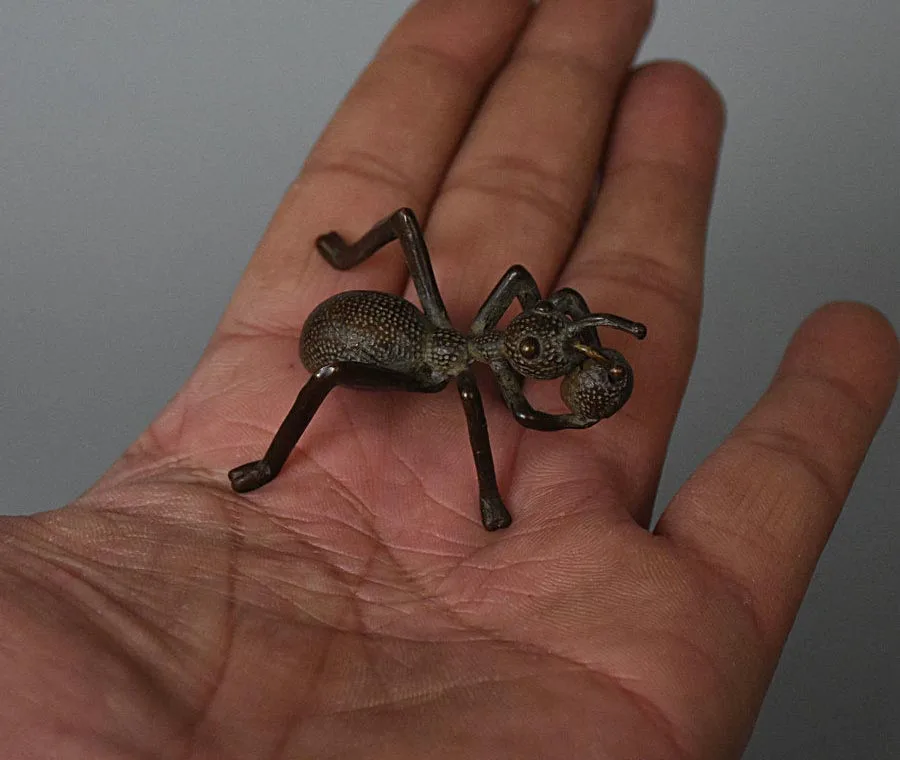 Фэн шуй фиолетовая Бронзовая статуэтка счастливого муравья|Статуи и скульптуры|