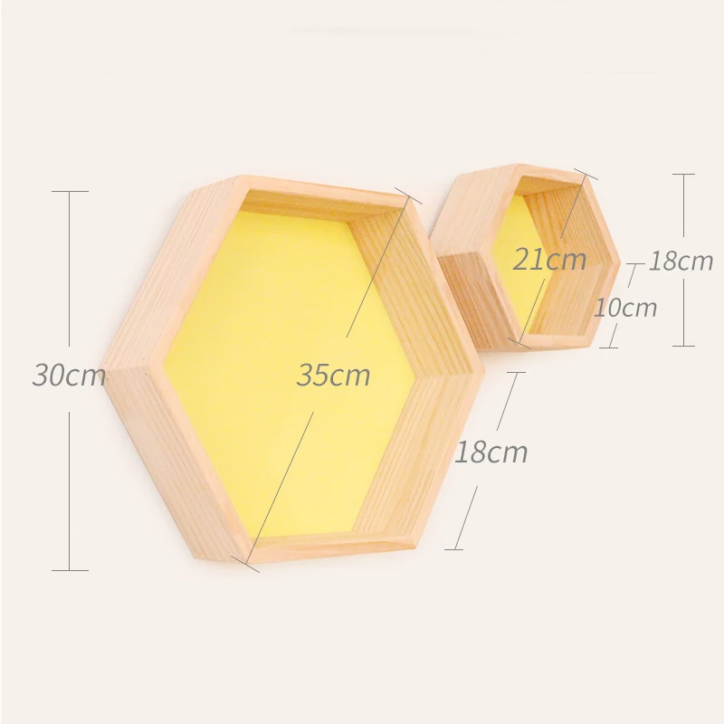 Yellow 2pcs Высококачественная деревянная полка из натурального дерева для детской комнаты, украшение для детской комнаты, деревянная полка для детской комнаты для мальчиков и девочек, Настенная декоративная полка - Color: Yellow 2pcs