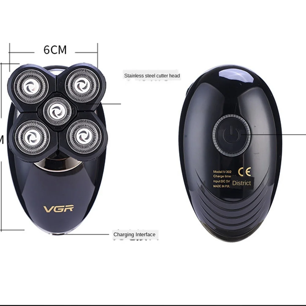 

VGR Men's Shaver Multi-Function Electric Shaving Kit USB Razor Bald Artifact Hair V-302