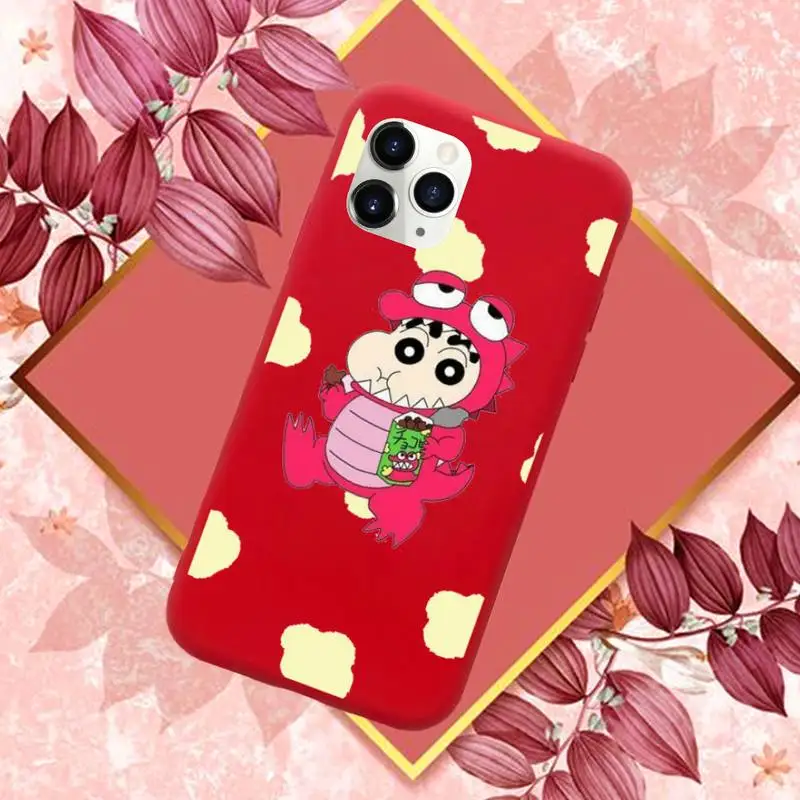 

Crayon Shin chan Funny Japan Anime Phone Case Red Candy Color for iPhone 11 12 mini pro XS MAX 8 7 6 6S Plus X SE 2020 XR