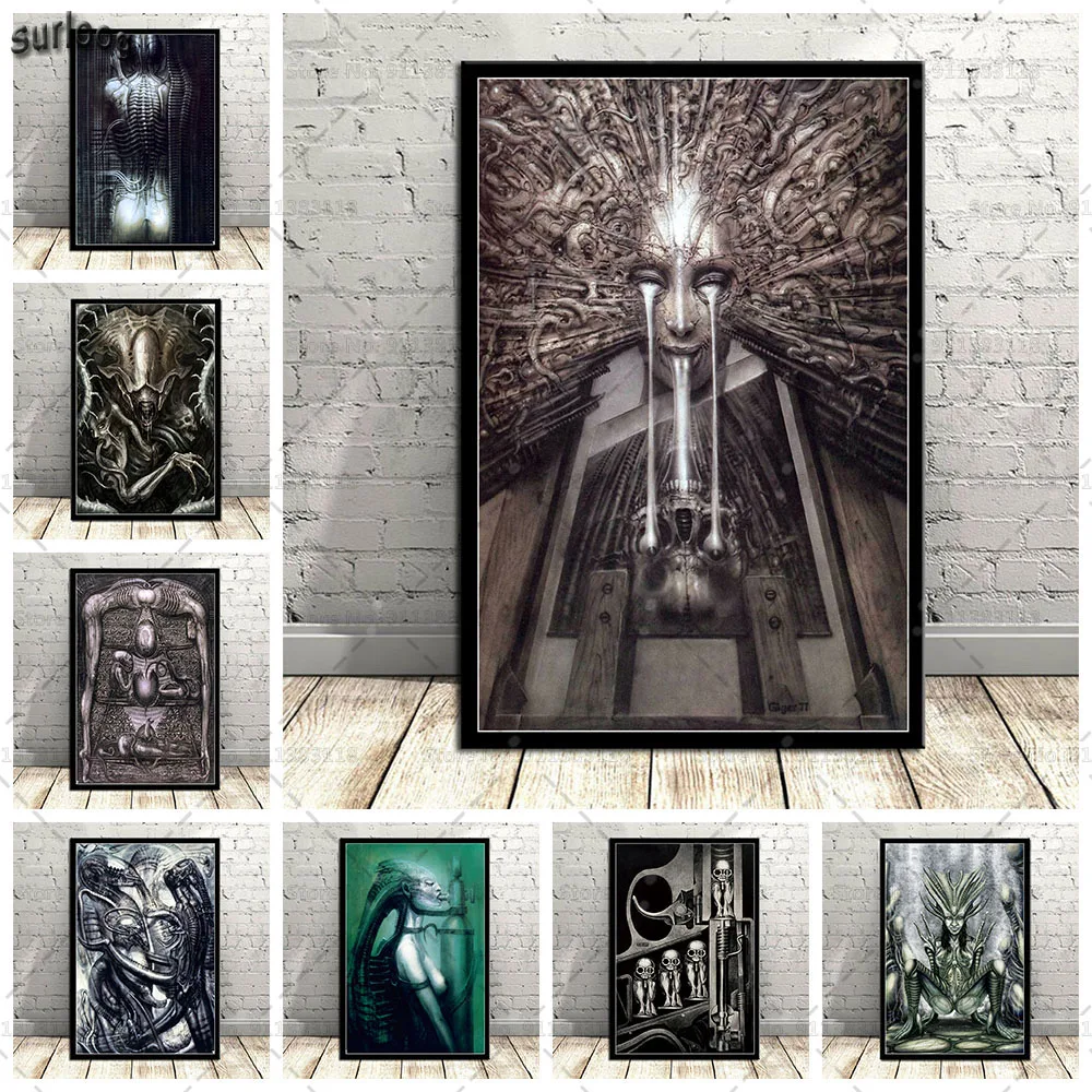 Картина на холсте Hr Giger Li II Alien настенный постер с изображением инопланетянина