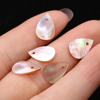 10pcs natural water drop shape mother of pearl penguin shell charm pendant for jewelry making necklace earring size 9x13mm