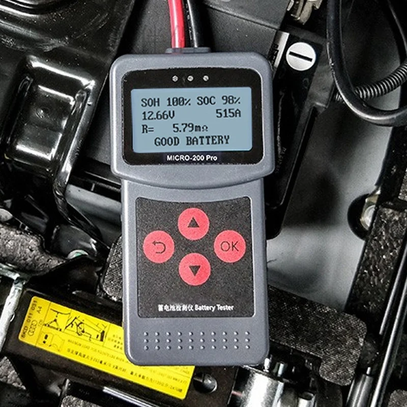 

TOP -Car Battery Tester,12V 24V Portable Digital AGM EFB Diagnostic Tool Automotive Load Battery System Analyzer Micro-200Pro