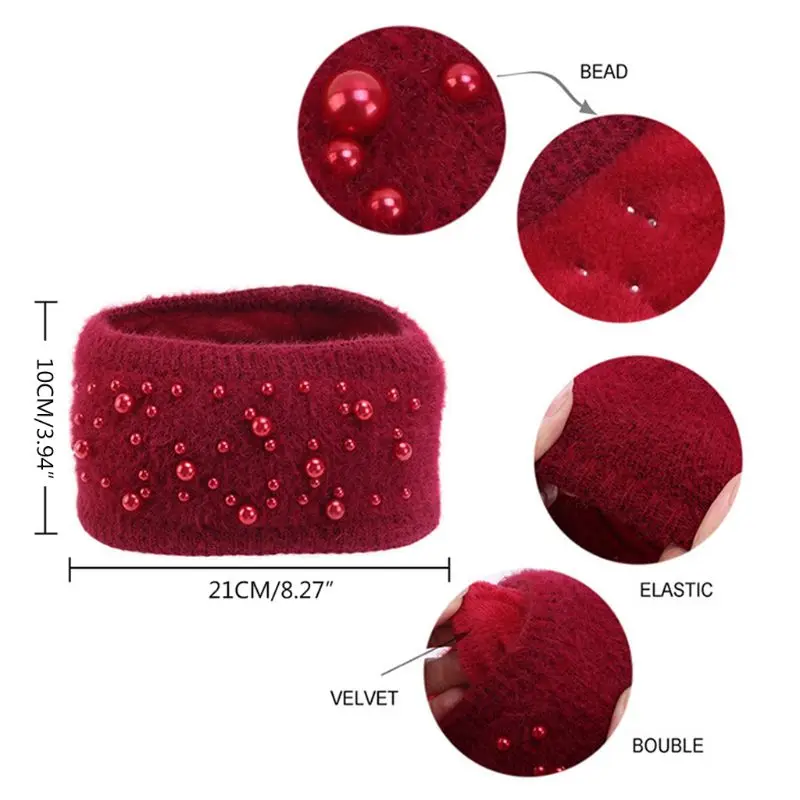 

Women Hand Knitting Thermal Hairband Faux Rabbit Hair Girls Sweet Headband