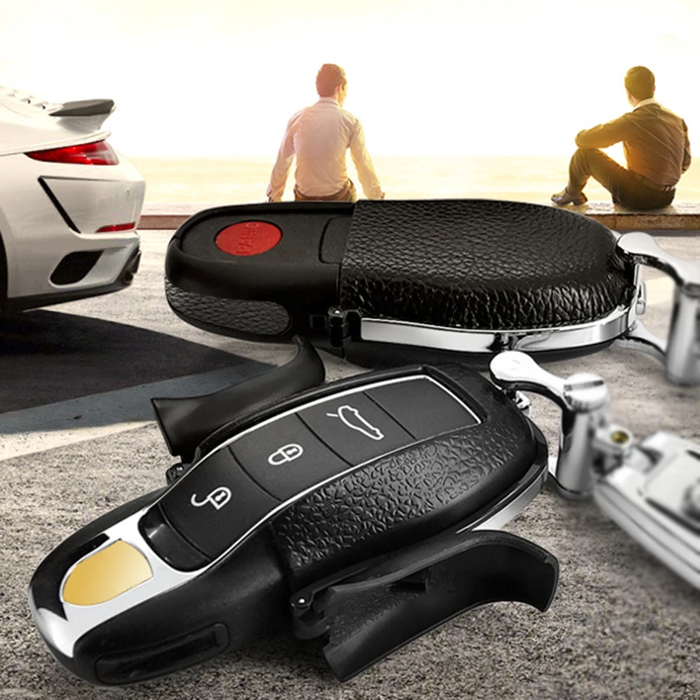 Чехол для ключа из абс + Кожи с дистанционным управлением чехол сумки брелок Porsche
