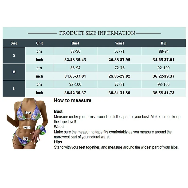 

3Pcs/set Sexy Bikini Set Summer Printed Swimsuit Bandage Swim Wear Bathing Suit Women Sexy Biquini Brazilian Bather Beachwear