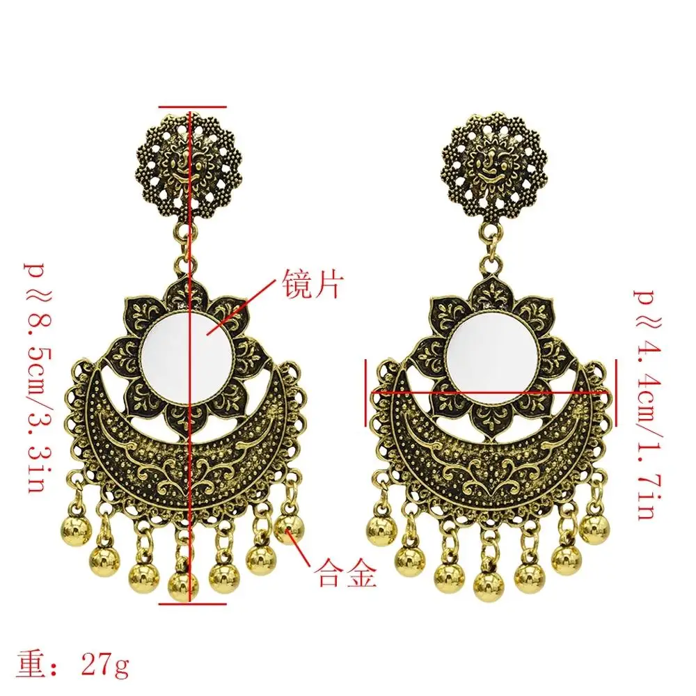 Болливуд окисленные этнические цветные афганские серьги колокольчики с