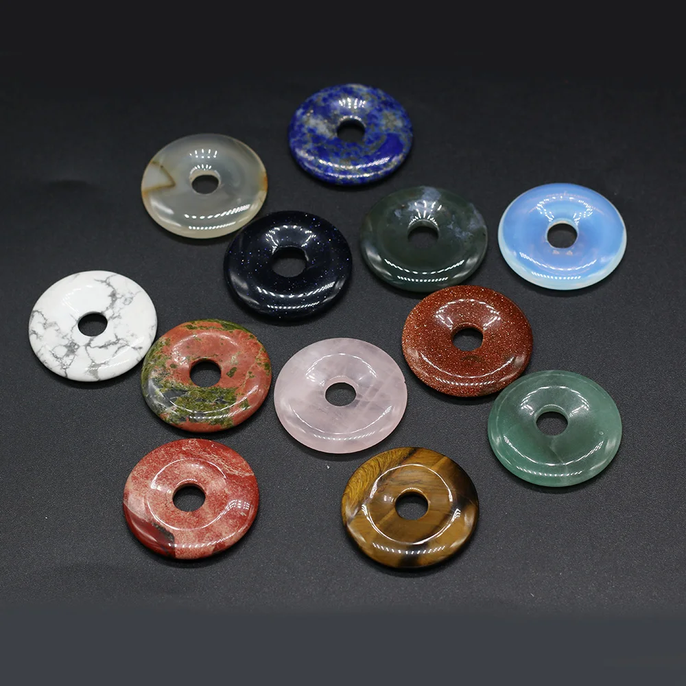 

Wholesale 10PCS High Quality Natural Sem Stone Large Hole Beads Pendant Necklace Bracelet exquisite Jewelry Making Gifts 35x35mm