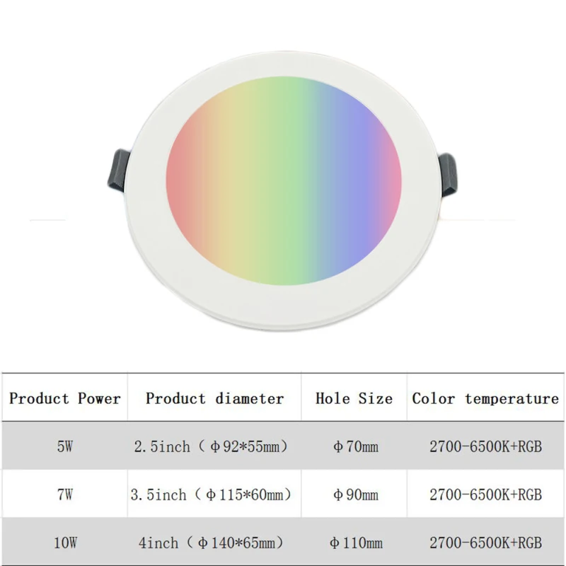 

Tuya Zigbee 3.0 Smart Led Downlight RGBCW 2.5 3.5 4 Inch Round Ceiling Light Indoor Spotlighting Work With Alexa SmartThings
