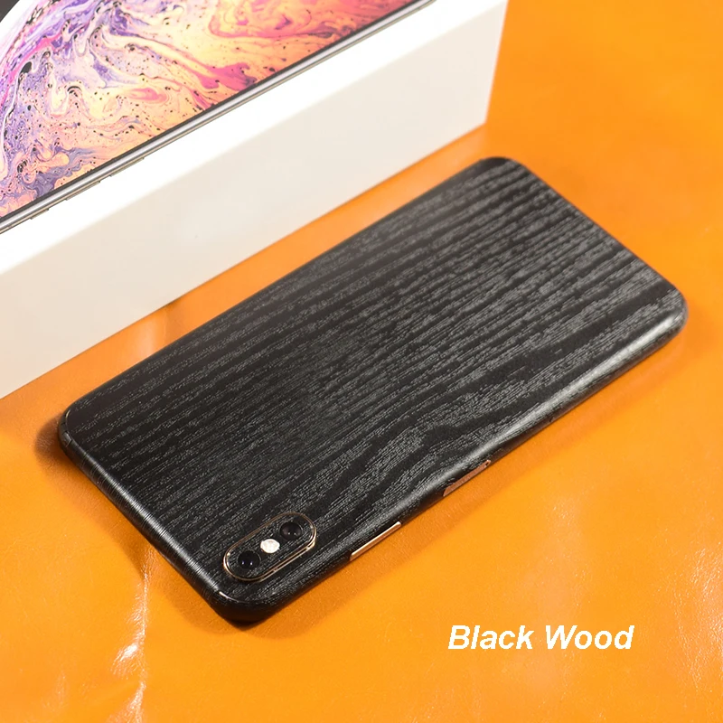 Black Wood Прозрачная 3D пленка из углеродного волокна, пленка для телефона, задняя наклейка для iPhone 11 Pro XS MAX XR X 8 7 6 6S Plus, прозрачная наклейка - Цвет: Black Wood