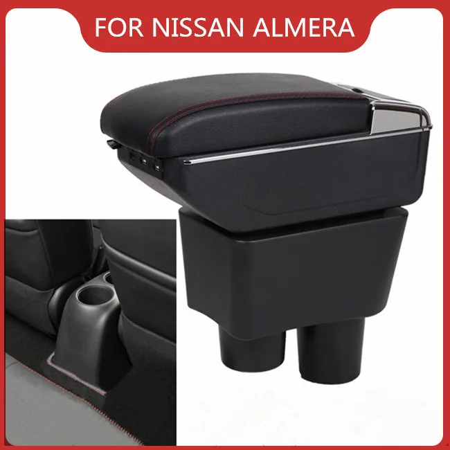 

CAR ARMREST FOR NISSAN ALMERA 2011-2019 Car Accessories Console Box Center Arm Rest With Cup Holder Ashtray Storage Box