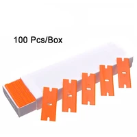 100pcs plastic double edged razor blade for car decals stickers paint glue remove tools window glass clean car assessoires kit