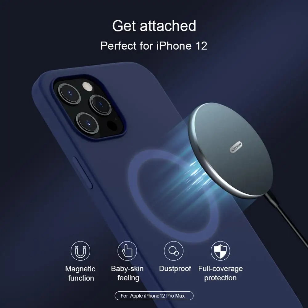 

10pcs/lot Wholesale NILLKIN Flex Pure Pro CASE For Apple iPhone 12 Pro Max Magnetic Silicone Phone Case