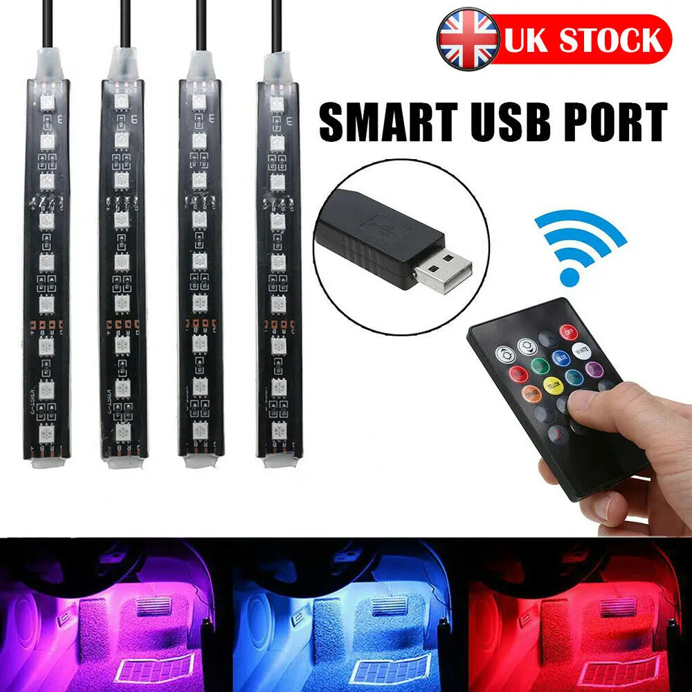 

Светодиодная лента RGB для салона автомобиля, 9 цветов