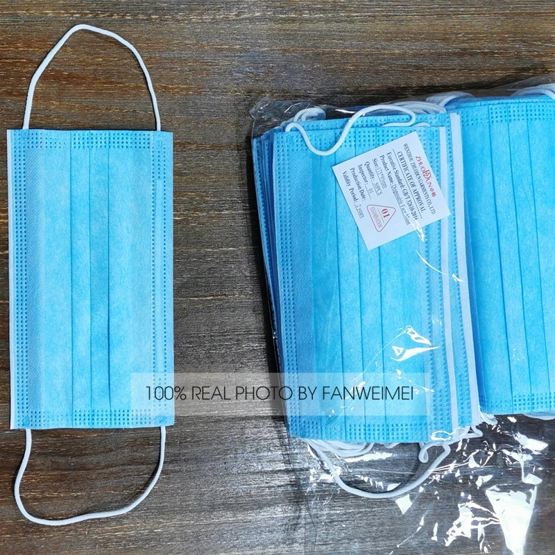 100 шт Одноразовые синие маски белые лица Быстрая Бесплатная Доставка Защитная fedex