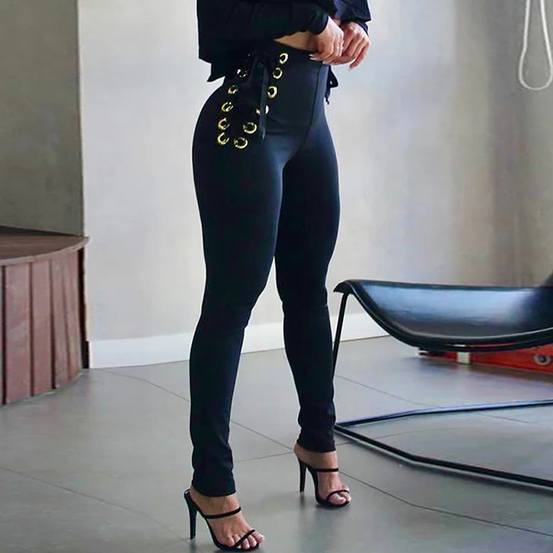 

Женские модные облегающие офисные брюки, привлекательные Весенние длинные брюки с высокой талией, Новые камуфляжные брюки с принтом и боко...