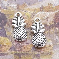 100pcslot antique silver pineapple charms 919mm fruit charm for jewelry making