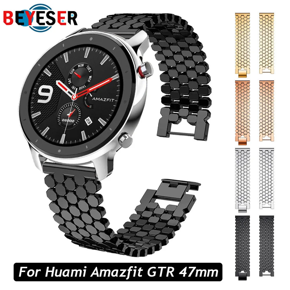 

22mm Strap For Amazfit GTR 47mm/ GTR4/3 Stainless Steel Replace Watchband Wristband For Huawei Watch 4/4Pro/3/3Pro/GT2/GT3 SE