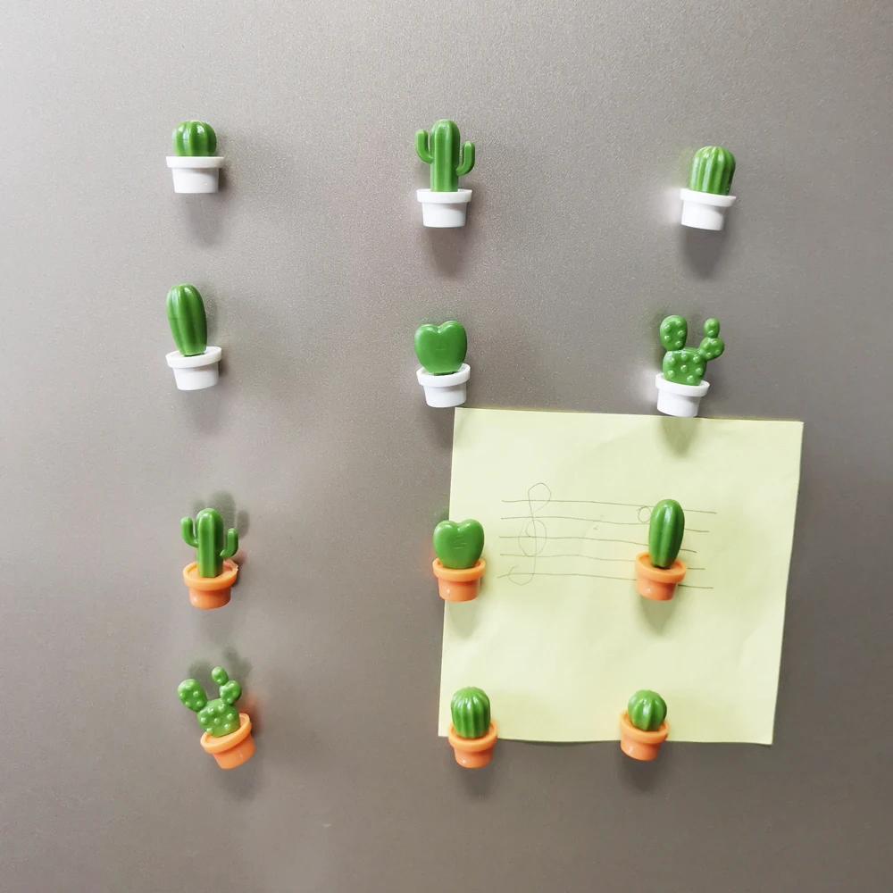6pcs Cactus Fridge Magnet Refrigerator Magnetic Sticker 3D Cute Succulent Plant Message Board Reminder Home Decoration Kitchen - купить по