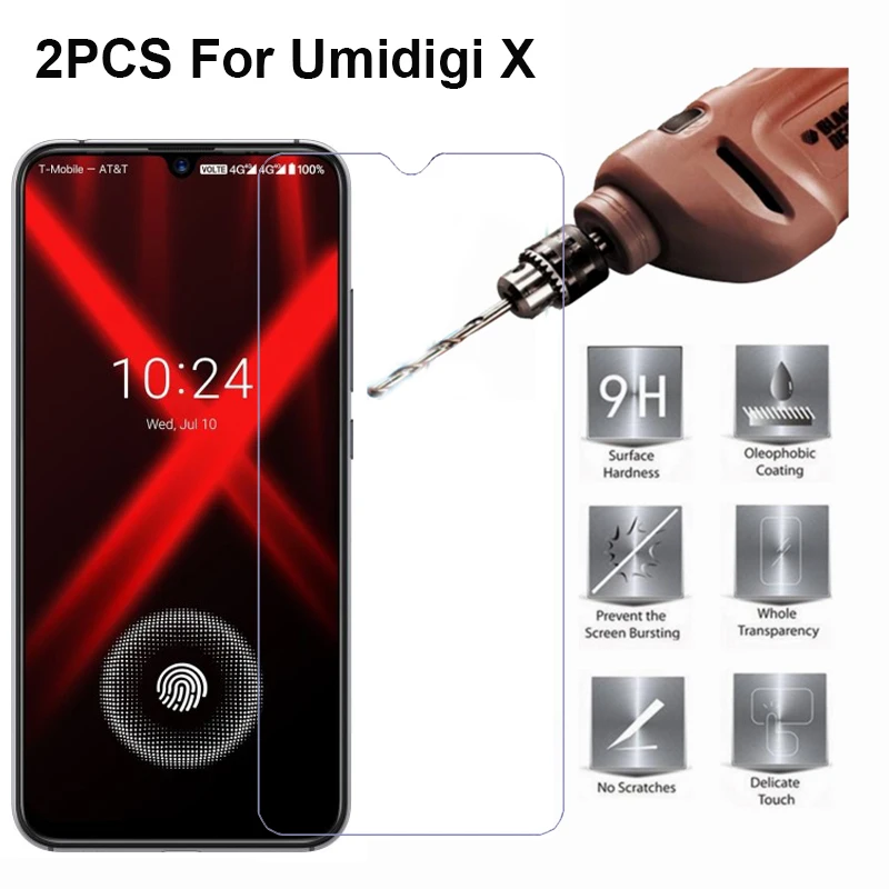 Закаленное стекло Umidigi X для LUmidigi ультратонкое закаленное с защитой от царапин 2