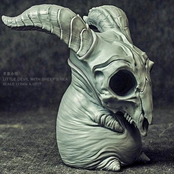 S Creepyhill Sheep Head Fat Little Monster Gk Resin Model Se