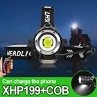XHP199 Самый мощный светодиодный налобный фонарь XHP90 XHP70 Zoom High Power Head Lamp Usb Перезаряжаемая фара 18650 Рыболовный фонарик