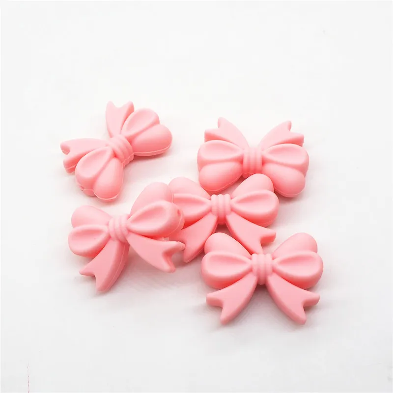 Candy pink Chengkai 10 шт. BPA бесплатно силиконовые бабочки Прорезыватель для зубов DIY Детский душ Прорезыватель для зубов Монтессори Сенсорная игрушка животное шарик аксессуары - Цвет: Candy pink