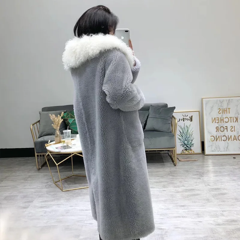 Женская Шуба из натурального меха осенне-зимняя шуба женская одежда 2020 овечьей