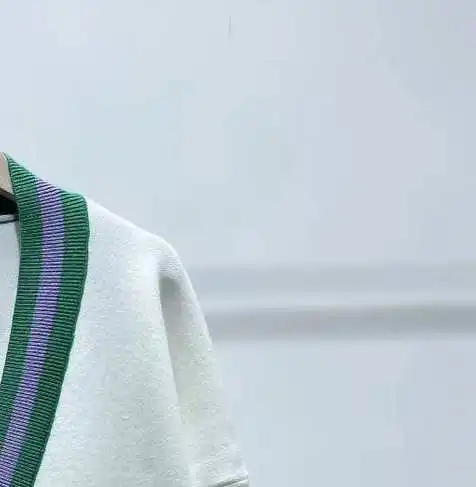 

FOR 2020 Spring and Summer Contrast Color Loose Mid-length Knitted Sweater Women Cardigan