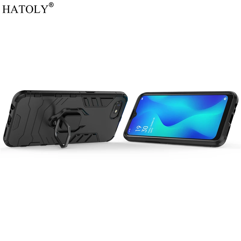 for oppo a1k case cover for oppo a1k finger ring phone case back phone shell hard pc tpu protective armor case for oppo a1k free global shipping