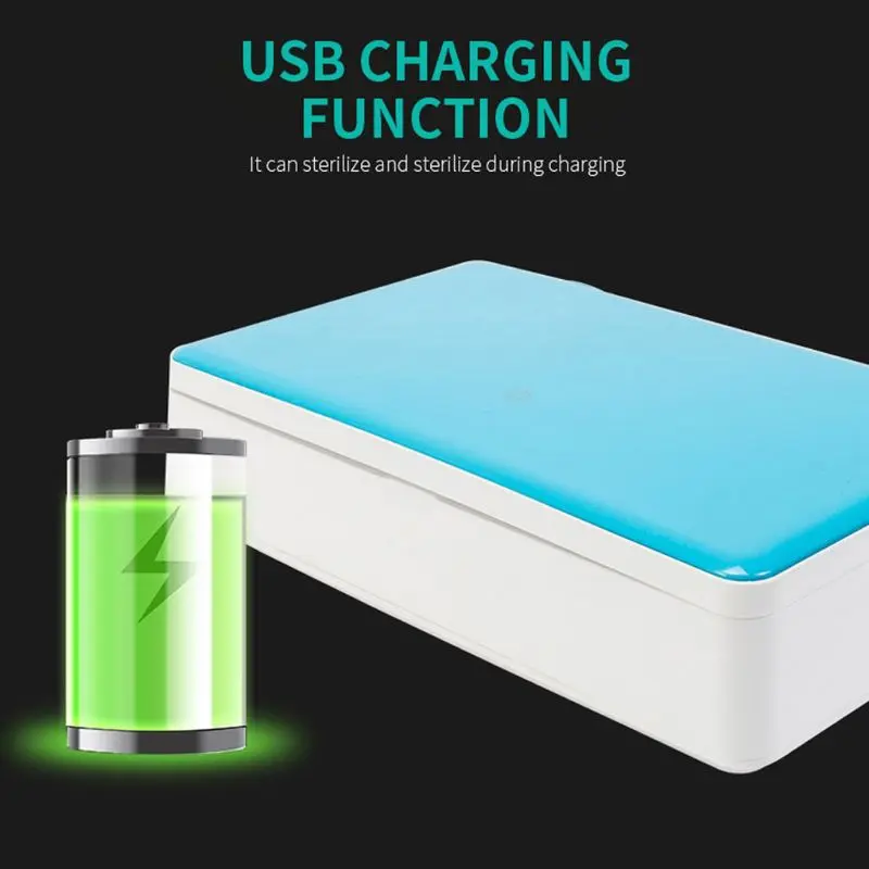 

Touch Screen Sterilization Box UV Disinfection Case Holder Wireless Phone Charger for Face Mask Watch Jewelry