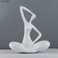 character sculpture crafts resin yoga girl figurine black white living room character decoration birthday gifts home decoration