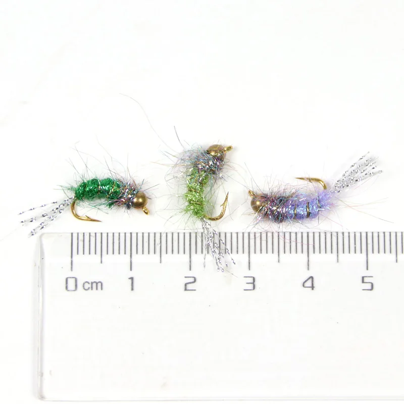 12 шт #12 рыболовные крючки в виде мухи для ловли форели приманки BeadHead Nymphs розовый